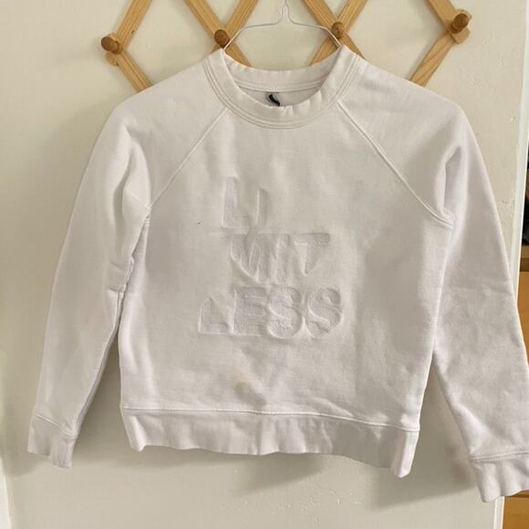 Athleta Sweatshirt Women's XXS Limitless Graphic White Sweatshirt Cotton Blend - Picture 2 of 8